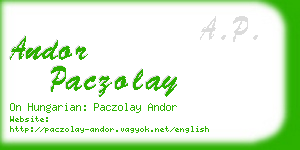 andor paczolay business card